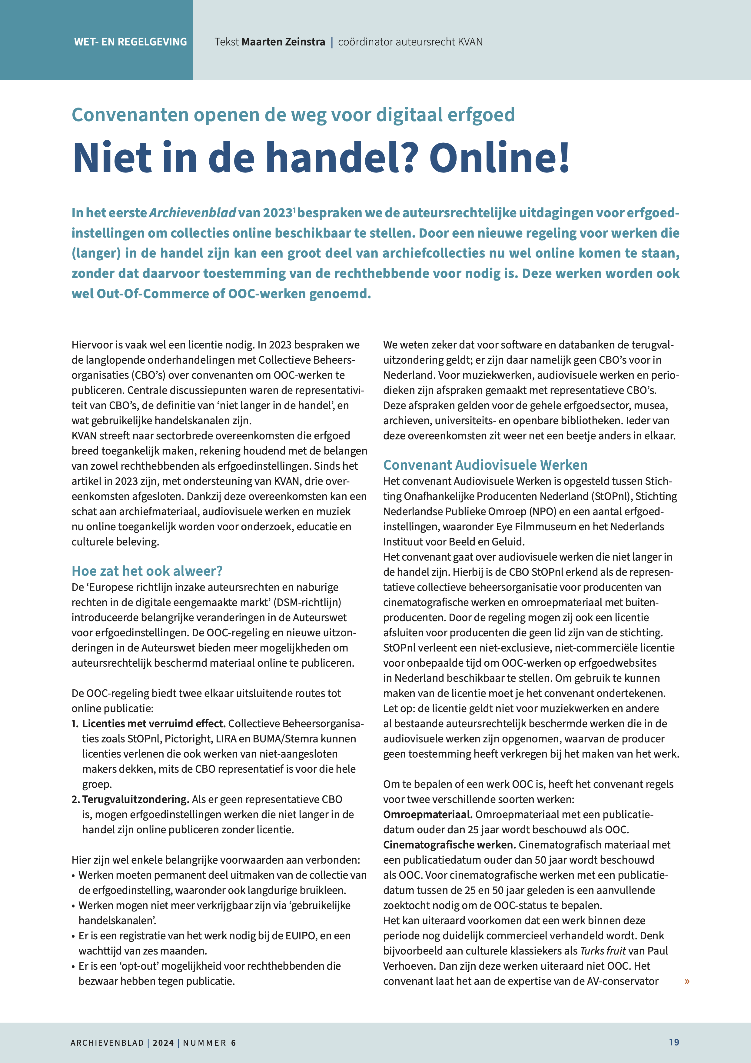 Niet in de handel? Online!